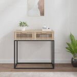 Vidaxl table console, table d'appoint avec 3 tiroirs, meuble de rangement salle de sjour salon, scandinave, ...