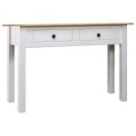 Vidaxl table console blanc 110x40x72 cm pin solide gamme panama 282681