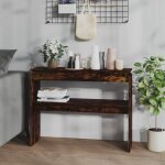 Vidaxl table console chêne fumé 102x30x80 cm bois d'ingénierie 815219 Vidaxl table console chêne fumé 102x30x80 cm bois d'ingénierie 815219