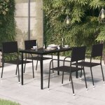 Vidaxl table à dîner de jardin noir 140 x 70 x 74 cm acier et verre, 22kg Vidaxl table à dîner de jardin noir 140 x 70 x 74 cm acier et verre, 22kg