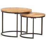 Vidaxl tables gigognes 2 pcs bois d'acacia massif