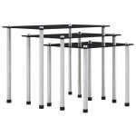 Tables gigognes - vidaxl - noir - verre tremp - 3 pices - design contemporain