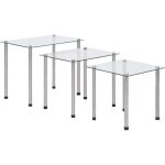 Vidaxl tables gigognes 3 pcs transparent verre tremp