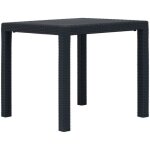 Vidaxl table de jardin anthracite 79x79x72cm plastique aspect de rotin