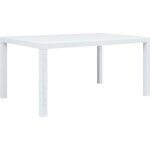 Vidaxl table de jardin blanc 150x90x72 cm plastique aspect de rotin