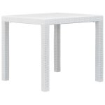 Vidaxl table de jardin blanc 79x79x72 cm plastique aspect de rotin