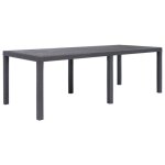 Vidaxl table de jardin marron 220x90x72 cm plastique aspect de rotin
