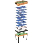 Vidaxl table de jeu multiple 15 en 1 echec pion backgammon shuffle hockey curling bowling billard football ...