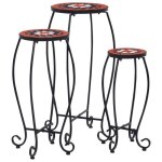 Vidaxl tables mosaque 3 pcs terre cuite et blanc cramique 46704