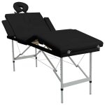 Vidaxl table pliable de massage noir 4 zones avec cadre en aluminium