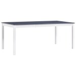 Vidaxl table de salle  manger blanc et gris 180 x 90 x 73 cm pin