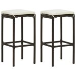 Vidaxl 2x tabourets de bar avec coussins siges de comptoir tabourets de bistrot pub salle  manger restaurant ...