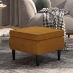 Vidaxl tabouret avec pieds en bois sige pouf repose - pied tabouret de canap salon salle de sjour ...