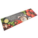 Vidaxl tapis de cuisine lavable impression lgumes 60x180 cm velours 136538
