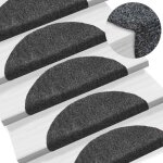 Tapis d'escalier - vidaxl - 15 pcs - auto - adhsif - gris fonc - dimensions 56 x 17 x 3 cm