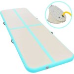 Vidaxl tapis gonflable de gymnastique avec pompe 300x100x10cm pvc vert
