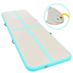 Vidaxl tapis gonflable de gymnastique avec pompe 800x100x10cm pvc vert