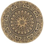 Vidaxl tapis fait à la main jute avec imprimé bleu foncé 120 cm Vidaxl tapis fait à la main jute avec imprimé bleu foncé 120 cm