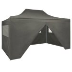 Tente pliable - vidaxl - 3 x 45 m - anthracite - 4 parois latérales - résistante à leau Tente pliable - vidaxl - 3 x 45 m - anthracite - 4 parois latérales - résistante à leau