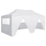 Tente de r�ception - vidaxl - 3x6 m - acier blanc - r�sistante aux uv - pliable avec 4 parois