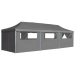 Tente de rception - vidaxl - 3 x 9 m - anthracite - 8 parois - rsistante aux uv et  leau
