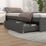 Vidaxl tiroirs de lit 2 pcs gris bois de pin massif 814981