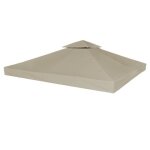Toile supérieure de belvédère - vidaxl - 3x3 m - taupe - imperméable - 310 g / m² Toile supérieure de belvédère - vidaxl - 3x3 m - taupe - imperméable - 310 g / m²