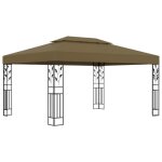 Tonnelle - vidaxl - 3x4 m - taupe - 180 g / m - rsistante  leau
