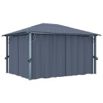 Tonnelle - vidaxl - 400x300 cm - aluminium - 4 rideaux - anti - uv