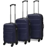 Vidaxl valise rigide 3 pices bleu 45, 5 / 55 / 66 cm