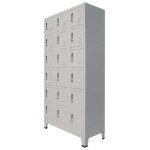 Vidaxl vestiaire avec 18 compartiments mtal 90 x 40 x 180 cm