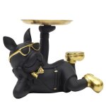 Vide - poche statue bulldog 27cm noir