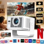 Vid�oprojecteur support 8k android 14 auto focus / keystone smart projecteur 900ansi wifi6 bluetooth5. ...