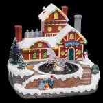 Village de no�l anim� et lumineux fontaine du p�re no�l