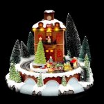 Village de nol gare et train anim / musical 18 led + transfo feeric lights & christmas