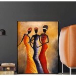 Tableau dcoratif - autrement - vintage femme africaine - toile 30x40 - abstrait - intrieur