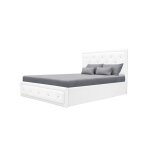 Virginia lit coffre adulte capitonné avec strass 160x200 cm - simili blanc - sommier inclus Virginia lit coffre adulte capitonné avec strass 160x200 cm - simili blanc - sommier inclus