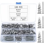 Vis et chevilles pour plaques de pl�tre - estampille - 120 pi�ces - 60 chevilles - 60 vis autoperceuses ...