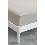 Viscosoft - drap housse microfibre beige 140x190 x30 cm - drap grand bonnet 30 cm - tissu doux - drap ...