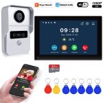 Visiophone wifi s�curis� 1080p - interphone vid�o �cran 7 tactile - compatible app tuya - angle 140� ...