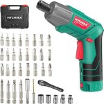 Visseuse sans fil hychika 6 nm 20 ah 36 v avec 35 accessoires lumire led cble usb et bote de rangement ...