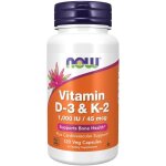 Vitamine d3 & k2 - 120 cap standard now foods pack nutrition sportive