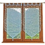 Vitrages 2 rideaux  pois 60x120cm bleu