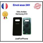 Vitre arri�re samsung galaxy s10 noir cache batterie adh�sif logo ce