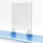 Vitre ecran protection plexiglass transparent 35x45cm comptoir accueil rception separation latrale ...