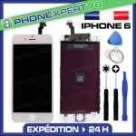 Vitre tactile + ecran lcd retina sur chassis pour iphone 6 blanc + outils