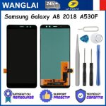 Vitre tactile + cran lcd pour samsung galaxy a8 2018 sm - a530f noir + kit outils
