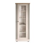 Calicosy - vitrine 1 porte décor chêne cadiz et blanc meringué h192 cm - country - blanc Calicosy - vitrine 1 porte décor chêne cadiz et blanc meringué h192 cm - country - blanc
