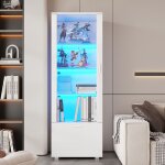 Vitrine en acrylique meuble de rangement laqu� brillant �clairage dambiance led int�gr� style moderne ...