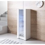 Vitrine armoire 1 porte led 40 x 128 x 29cm blanc finition brillante 3 compartiments rangement luke v2 ... Vitrine armoire 1 porte led 40 x 128 x 29cm blanc finition brillante 3 compartiments rangement luke v2 ...